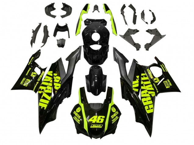 2022-2024 Yamaha YZF R3/R25 Motorcycle Fairings - Black Green ENEOS 46