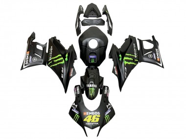 2022-2024 Yamaha YZF R3/R25 Motorcycle Fairings - Black Green Monster ENEOS 46