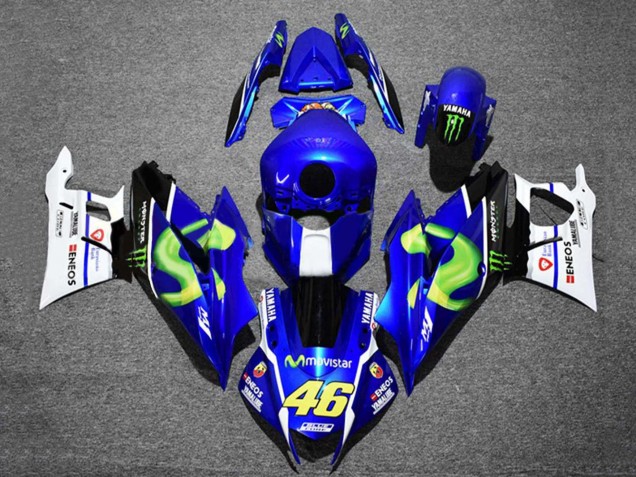 2022-2024 Yamaha YZF R3/R25 Motorcycle Fairings - Blue White Black Green Monster MoviStar Yamalube ENEOS 46