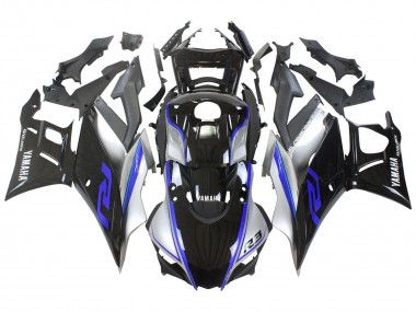 2022-2024 Yamaha YZF R3/R25 Motorcycle Fairings - Silver Blue Glossy Black