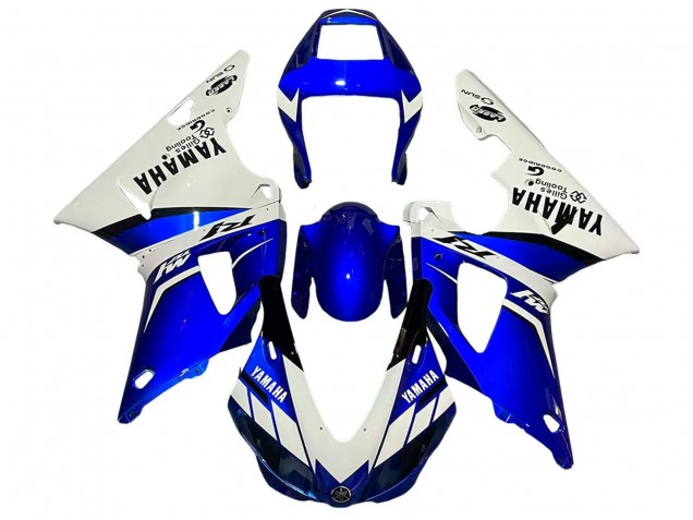 1998-1999 Yamaha YZF 1000 R1 Motorcycle Fairings - White Blue Black