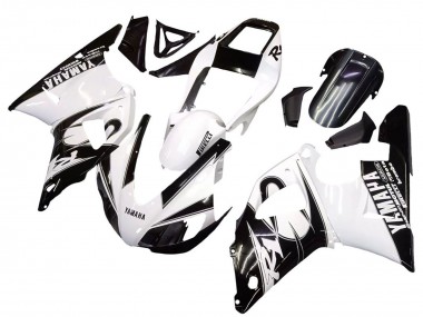 1998-1999 Yamaha YZF 1000 R1 Motorcycle Fairings - White Glossy Black