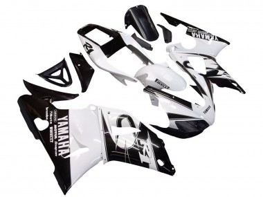 1998-1999 Yamaha YZF 1000 R1 Motorcycle Fairings - White Glossy Black