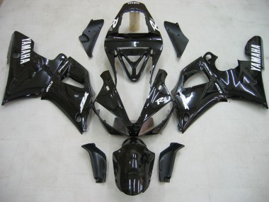 2000-2001 Yamaha YZF 1000 R1 Motorcycle Fairings - Glossy Black White Decal