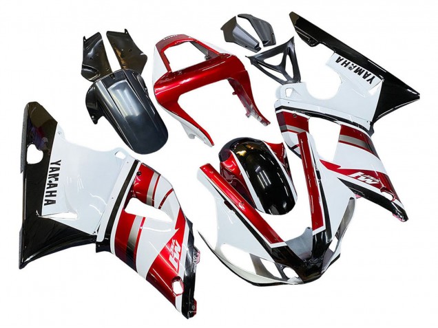 2000-2001 Yamaha YZF 1000 R1 Motorcycle Fairing - Red White Glossy Black