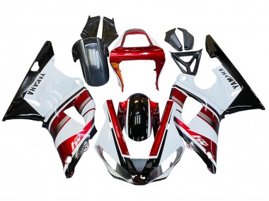 2000-2001 Yamaha YZF 1000 R1 Motorcycle Fairing - Red White Glossy Black