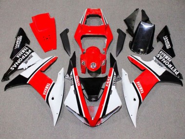 2002-2003 Yamaha YZF 1000 R1 Motorcycle Fairings - White Red Black Yamalube Petronas