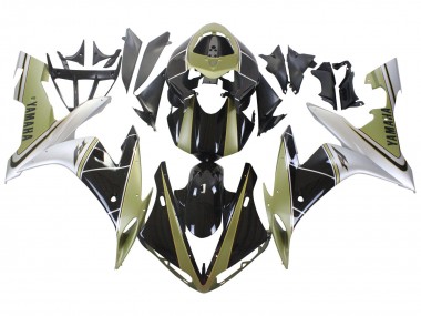 2004-2006 Yamaha YZF 1000 R1 Motorcycle Fairings - Light Gold White Glossy Black