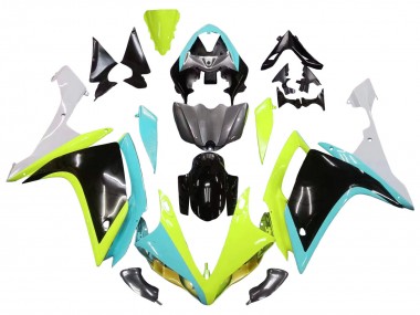 2007-2008 Yamaha YZF 1000 R1 Motorcycle Fairings - Light Blue Lime Green Black