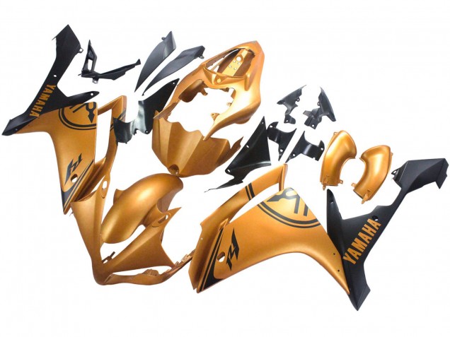 2007-2008 Yamaha YZF 1000 R1 Motorcycle Fairings - Gold Black