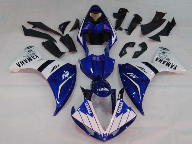 2009-2011 Yamaha YZF 1000 R1 Motorcycle Fairings - White Blue Black M1