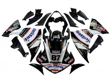 2009-2011 Yamaha YZF 1000 R1 Motorcycle Fairings - Glossy Black White Red Volvo Fimer Yamalube 87