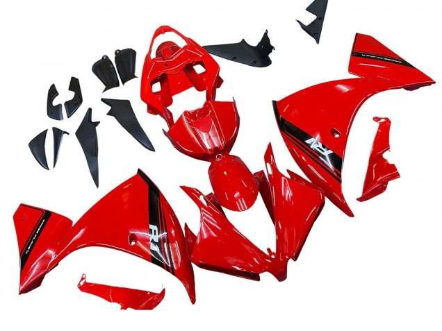 2012-2014 Yamaha YZF 1000 R1 Motorcycle Fairing - Red Glossy Black