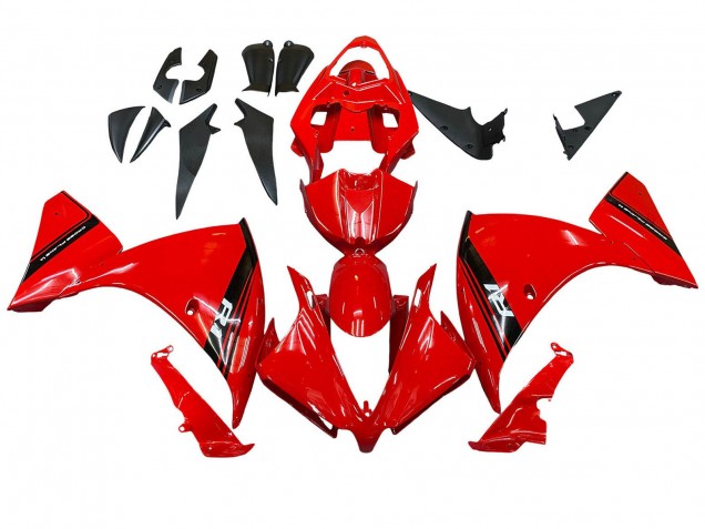 2012-2014 Yamaha YZF 1000 R1 Motorcycle Fairing - Red Glossy Black