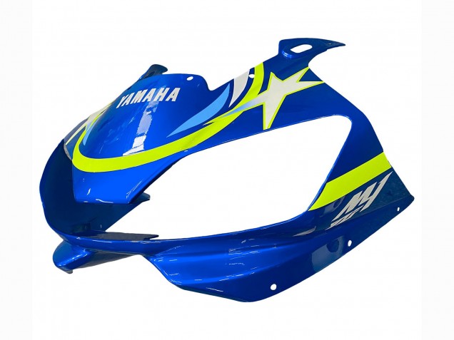 1998-2002 Yamaha YZF 600 R6 Motorcycle Fairings - White Blue Neon Yellow Fiat Motul Michelin