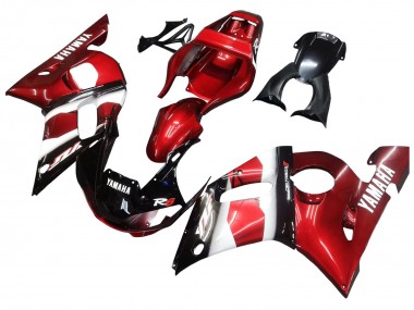 1998-2002 Yamaha YZF 600 R6 Motorcycle Fairings - Red White Glossy Black