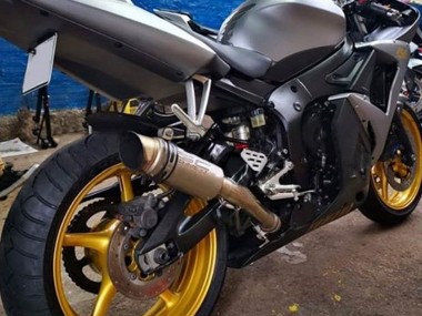 2006-2009 Yamaha YZF R6S Motorcycle Fairings - Matte Grey Matte Black Gold Decals