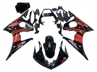 2003-2004 Yamaha YZF R6 Motorcycle Fairing - Glossy Black Red