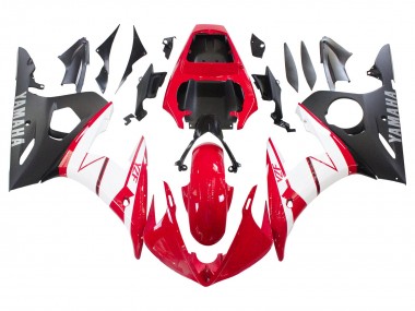 2003-2004 Yamaha YZF R6 Motorcycle Fairings - Red White Matte Black