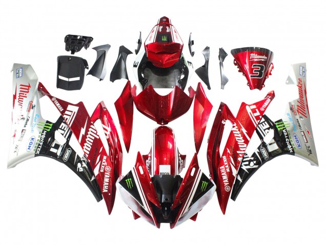 2006-2007 Yamaha YZF 600 R6 Motorcycle Fairings - White Red Black Green Monster Milwaukee