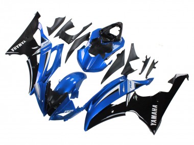 2008-2016 Yamaha YZF 600 R6 Motorcycle Fairings - White Blue Glossy Black