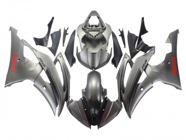 2008-2016 Yamaha YZF 600 R6 Motorcycle Fairings - Matte Grey Red Decals