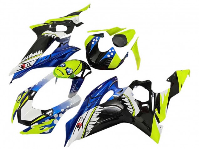 2008-2016 Yamaha YZF 600 R6 Motorcycle Fairings - Green Blue Black Shark