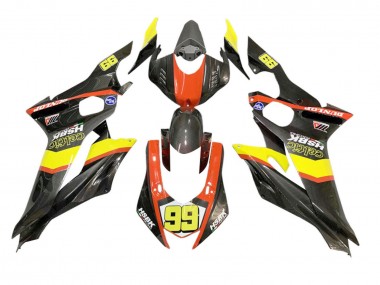 2008-2016 Yamaha YZF 600 R6 Motorcycle Fairings - Yellow Orange Black Carbon Fiber Style