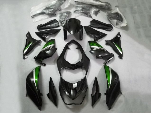 2013-2018 Kawasaki Z800 Motorcycle Fairings - Glossy Black Green Silver