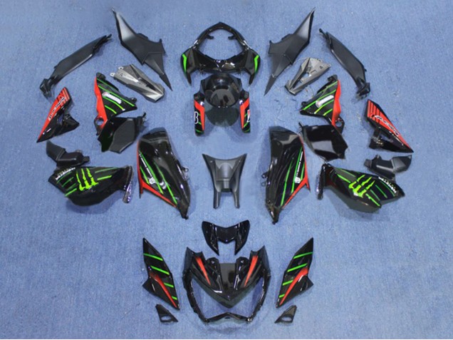 2013-2018 Kawasaki Z800 Motorcycle Fairings - Black Red Green