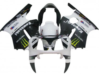 2000-2001 Kawasaki ZX12R Motorcycle Fairings - White Black Yellow Elf Monster