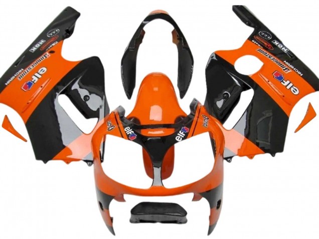 2000-2001 Kawasaki ZX12R Motorcycle Fairings - Orange Black Elf Michelin