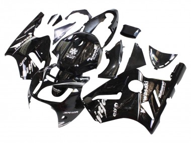 2000-2001 Kawasaki ZX12R Motorcycle Fairings - Glossy Black White Elf Snow