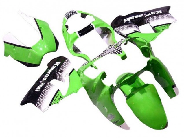 2002-2003 Kawasaki ZX9R Motorcycle Fairings - Green White Black