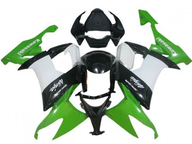 2008-2010 Kawasaki ZX10R Motorcycle Fairing - Green White Black
