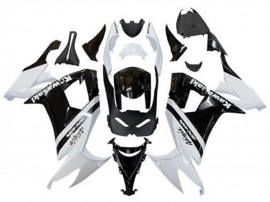2008-2010 Kawasaki ZX10R Motorcycle Fairings - White Glossy Black Stripe