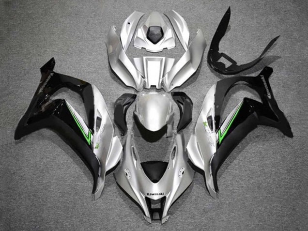 2016-2020 Kawasaki ZX10R Motorcycle Fairings - Silver Green Black