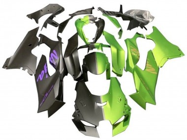 2021-2025 Kawasaki ZX10R Motorcycle Fairings - Matte Black Matte Green Split