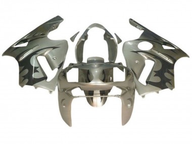 2000-2001 Kawasaki ZX12R Motorcycle Fairings - Silver Black Tribal
