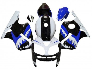2000-2001 Kawasaki ZX12R Motorcycle Fairings - White Black Blue Shark