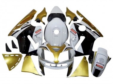 2000-2001 Kawasaki ZX12R Motorcycle Fairings - White Gold Black