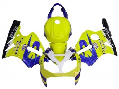 2000-2001 Kawasaki ZX12R Motorcycle Fairings - Yellow White Blue Corona Extra