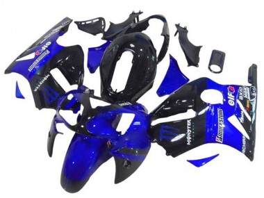 2002-2006 Kawasaki ZX12R Motorcycle Fairings - Blue Glossy Black Elf Bridgestone Monster