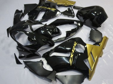 2002-2006 Kawasaki ZX12R Motorcycle Fairings - Glossy Black Gold