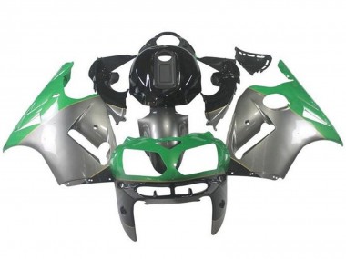 2002-2006 Kawasaki ZX12R Motorcycle Fairings - Silver Green Black