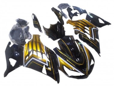 2012-2024 Kawasaki ZX14R ZZR1400 Motorcycle Fairings - Glossy Black Gold Stripe
