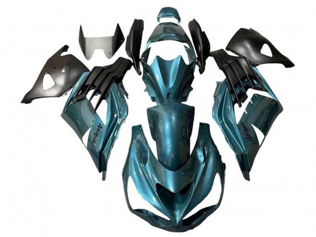 2012-2024 Kawasaki ZX14R ZZR1400 Motorcycle Fairings - Metallic Teal Blue