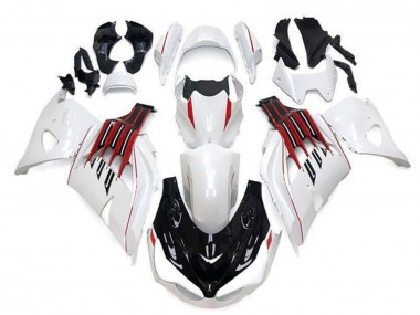 2012-2024 Kawasaki ZX14R ZZR1400 Motorcycle Fairings - White Black Red Stripe
