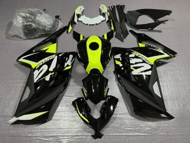 2013-2024 Kawasaki EX300 Motorcycle Fairings - Glossy Black Neon Yellow White