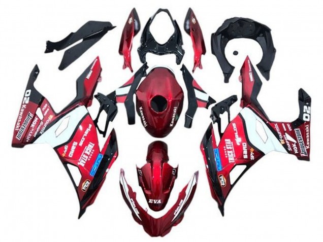 2018-2024 Kawasaki Ninja 400 Motorcycle Fairings - Red Blue White Trick Star Bridgestone